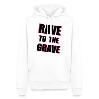 Rave To The Grave - Men’s Premium Organic Hoodie - white - Front - Nico (187cm)