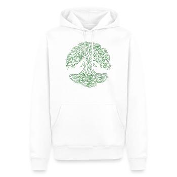 Yggdrasil der keltische Weltenbaum grün - Männer Premium Bio Hoodie - Weiß - Vorne - Nico (187cm)