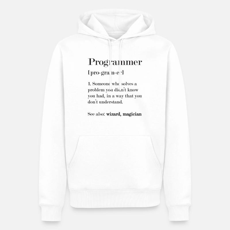 Programmer - Men’s Premium Organic Hoodie - white