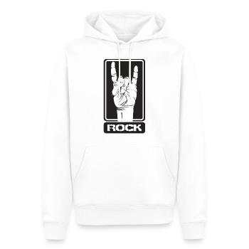 Musique Rock - Sweat à capuche Premium bio Homme - blanc - Devant - Nico (187cm)