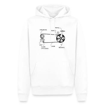 Chaîne de bicyclettes - Sweat à capuche Premium bio Homme - blanc - Devant - Nico (187cm)