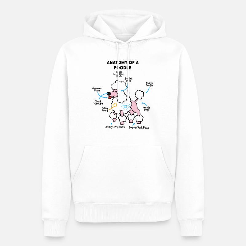 Anatomie Eines Pudel - Männer Premium Bio Hoodie - Weiß