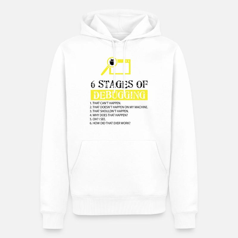 Debugger - Männer Premium Bio Hoodie - Weiß