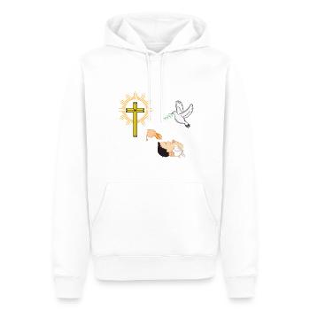 Baby Taufen mit Taube und Kreuz - Männer Premium Bio Hoodie - Weiß - Vorne - Nico (187cm)