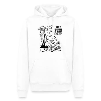 Ne jamais abandonner - Sweat à capuche Premium bio Homme - blanc - Devant - Nico (187cm)