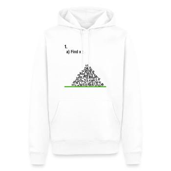 Find X Math Funny - Sweat à capuche Premium bio Homme - blanc - Devant - Nico (187cm)