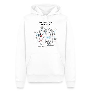 Anatomie d'un chien Samoyède - Sweat à capuche Premium bio Homme - blanc - Devant - Nico (187cm)