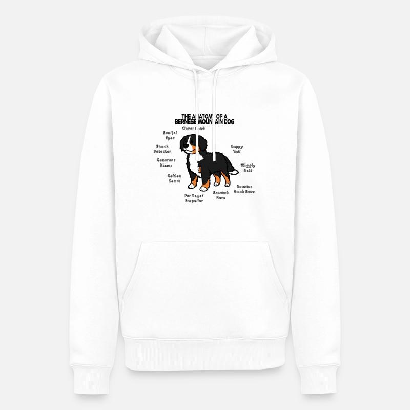 Anatomie du bouvier bernois - Sweat à capuche Premium bio Homme - blanc