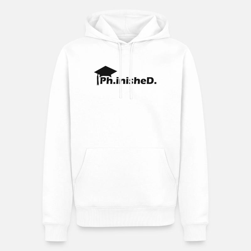 Ph.inishe.D. Doktorarbeit Abschluss - Männer Premium Bio Hoodie - Weiß