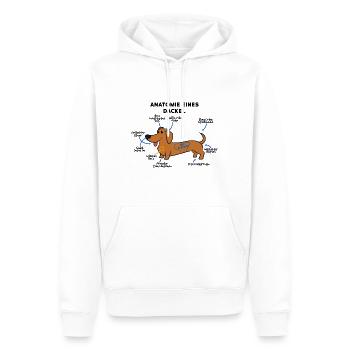 Dackel Hund Anatomie - Männer Premium Bio Hoodie - Weiß - Vorne - Nico (187cm)