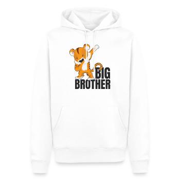 Großer Bruder - Männer Premium Bio Hoodie - Weiß - Vorne - Nico (187cm)