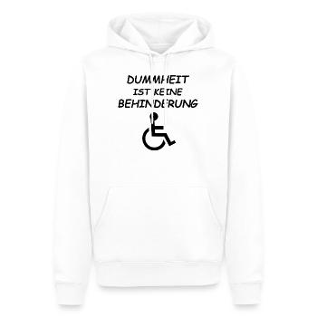 Dummheit ist keine Behinderung - Männer Premium Bio Hoodie - Weiß - Vorne - Nico (187cm)