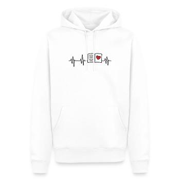 LIVRES livres aiment lire idée cadeau battement de coeur - Sweat à capuche Premium bio Homme - blanc - Devant - Nico (187cm)