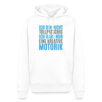 lustiger spruch für tollpatschige menschen - Männer Premium Bio Hoodie - Weiß - Vorne - Nico (187cm)