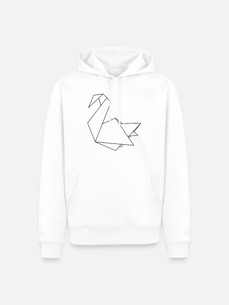 Origami Schwan - Männer Premium Bio Hoodie - Weiß