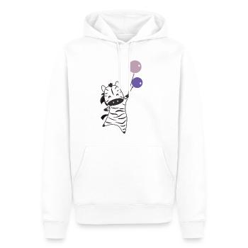 Le ballon zèbre fait voler des animaux amusants pour les enfants - Sweat à capuche Premium bio Homme - blanc - Devant - Nico (187cm)