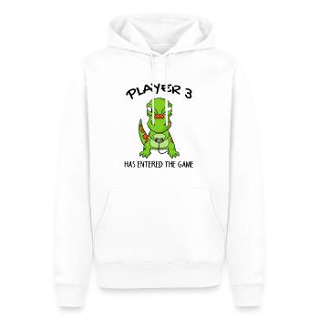 Spieler 3 hat das Spiel Betreten Baby Dinosaurier - Männer Premium Bio Hoodie - Weiß - Vorne - Nico (187cm)