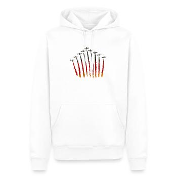 Drapeau de l’Allemagne avec avion - Sweat à capuche Premium bio Homme - blanc - Devant - Nico (187cm)