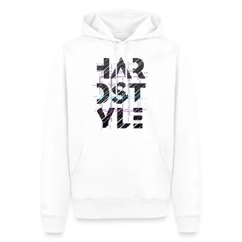 Hardstyle EDM Rave Party Festival Dance Musique - Sweat à capuche Premium bio Homme - blanc - Devant - Nico (187cm)