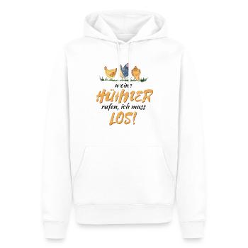 Lustiger Huhn Spruch für Hühnerzüchter Geschenk - Männer Premium Bio Hoodie - Weiß - Vorne - Nico (187cm)