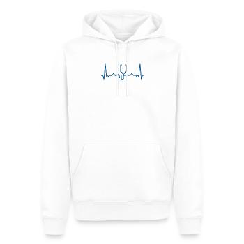 Médecin médecin battement de coeur - Sweat à capuche Premium bio Homme - blanc - Devant - Nico (187cm)