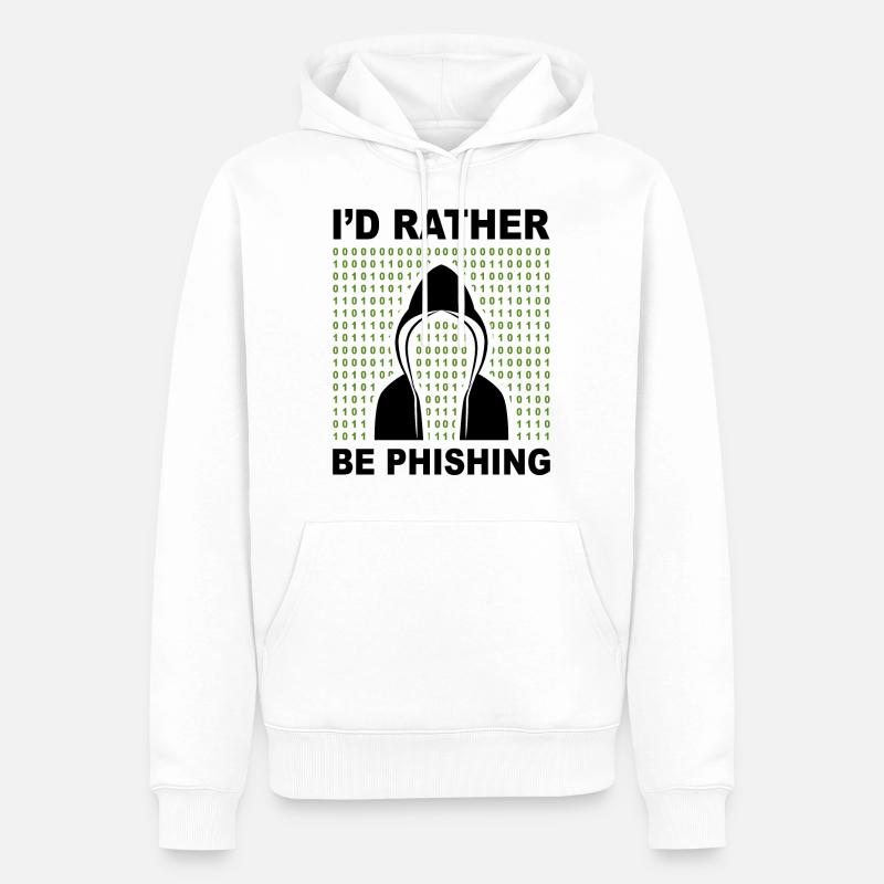 i´d rather be phishing Hacker Code Progammierer - Männer Premium Bio Hoodie - Weiß