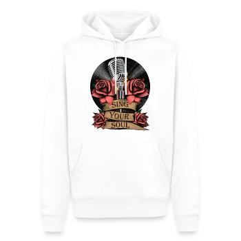 Microphone, Rose, Music, Singing, Vinyl, Soul - Männer Premium Bio Hoodie - Weiß - Vorne - Nico (187cm)