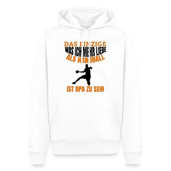 Handball Spruch Geschenk Opa Handballer Großvater - Männer Premium Bio Hoodie - Weiß - Vorne - Nico (187cm)