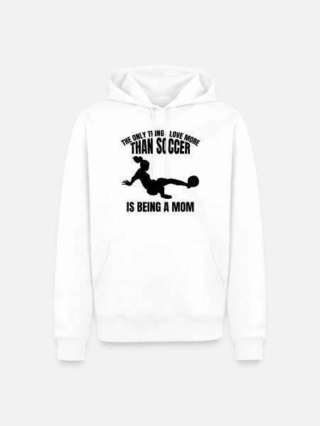 Calcio Regalo Calcio Mamma Calcio Mamma - Felpa con cappuccio ecologica premium da uomo - bianco
