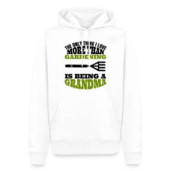 Jardin jardin grand-mère cadeau jardinier grand-mère - Sweat à capuche Premium bio Homme - blanc - Devant - Nico (187cm)