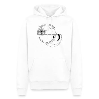 lune soleil amour romantisme poésie géométrique - Sweat à capuche Premium bio Homme - blanc - Devant - Nico (187cm)