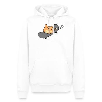 Katze Skateboard Comic Hip Hop Skater Fette Katzen - Männer Premium Bio Hoodie - Weiß - Vorne - Nico (187cm)
