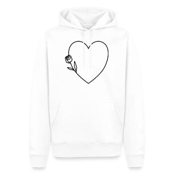 Heart Love Roses Symbol Flower In Love Partner - Men’s Premium Organic Hoodie - white - Front - Nico (187cm)
