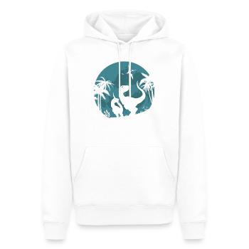 Dinos Lune Velociraptor T-Rex dinosaures enfants - Sweat à capuche Premium bio Homme - blanc - Devant - Nico (187cm)