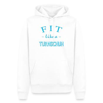 Fit like a Turnschuh Spruch lustig GYM - Männer Premium Bio Hoodie - Weiß - Vorne - Nico (187cm)
