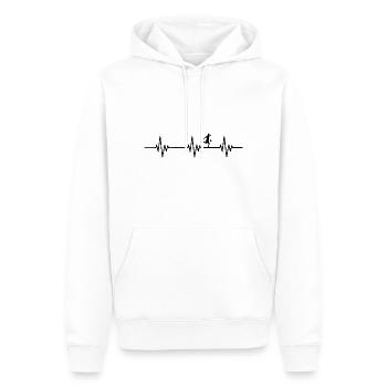 Football Heartbeat - Men’s Premium Organic Hoodie - white - Front - Nico (187cm)