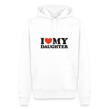 I love my daughter Herz Shirt - Männer Premium Bio Hoodie - Weiß - Vorne - Nico (187cm)