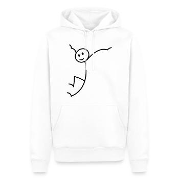 Strichmännchen - Männer Premium Bio Hoodie - Weiß - Vorne - Nico (187cm)
