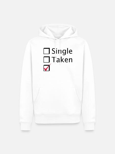 Single Taken - Männer Premium Bio Hoodie - Weiß