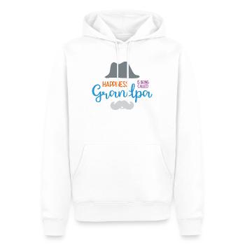 Happines wird Opa genannt - Männer Premium Bio Hoodie - Weiß - Vorne - Nico (187cm)