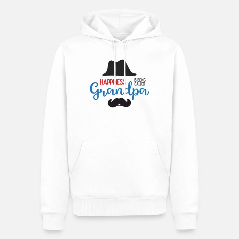 Happines wird Opa genannt - Männer Premium Bio Hoodie - Weiß