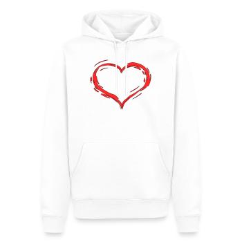 Herz - Männer Premium Bio Hoodie - Weiß - Vorne - Nico (187cm)
