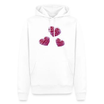 HERZ. HERZ. HEILIGER VALENTIN. LIEBE. LIEBE. WEIHNACHTEN - Männer Premium Bio Hoodie - Weiß - Vorne - Nico (187cm)