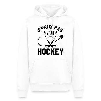 Ich kann nicht Eishockey - Männer Premium Bio Hoodie - Weiß - Vorne - Nico (187cm)