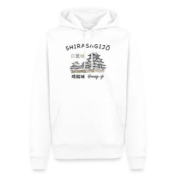 Château de Himeji-jo, Japon, préfecture de Hyogo, dessin - Sweat à capuche Premium bio Homme - blanc - Devant - Nico (187cm)