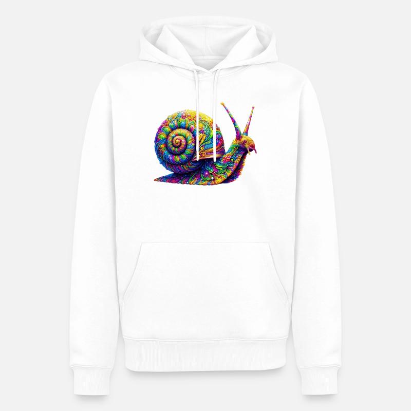 Escargot - Sweat à capuche Premium bio Homme - blanc