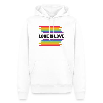 LGBT Pride Monat - Liebe ist Liebe - Männer Premium Bio Hoodie - Weiß - Vorne - Nico (187cm)