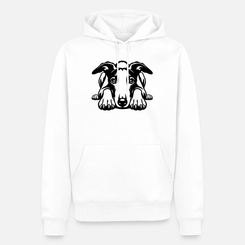 Tête de whippet avec pattes - Sweat à capuche Premium bio Homme - blanc