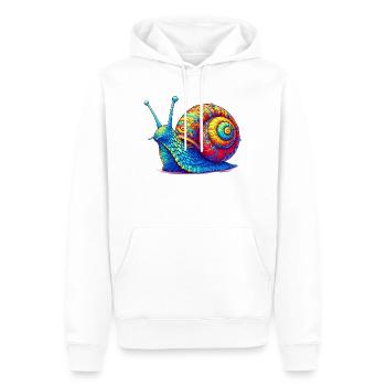 Escargot - Sweat à capuche Premium bio Homme - blanc - Devant - Nico (187cm)
