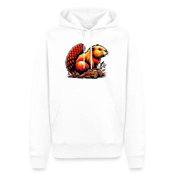 Castor - Sweat à capuche Premium bio Homme - blanc - Devant - Nico (187cm)